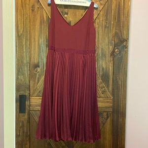 Banana Republic Purplish Burgundy Pleated Double V Dress size 10